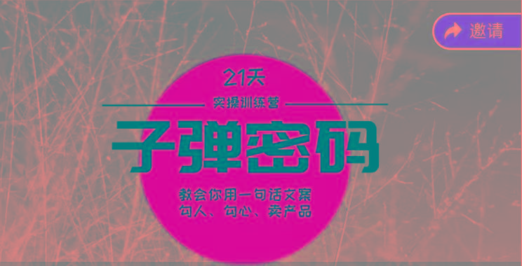 《子弹密码训练营》-用一句话文案勾人勾心卖产品，21天学到顶尖文案大师策略和技巧互联网行业-互联网创业-创业网-知识创造价值 新生无限可能网创星球