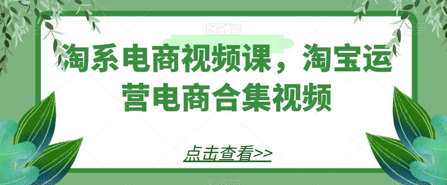淘系电商视频课，淘宝运营电商合集视频互联网行业-互联网创业-创业网-知识创造价值 新生无限可能网创星球