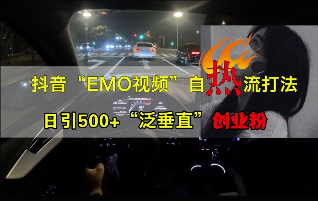 抖音EMO视频自热打法，日引500+“泛垂直”创业粉互联网行业-互联网创业-创业网-知识创造价值 新生无限可能网创星球
