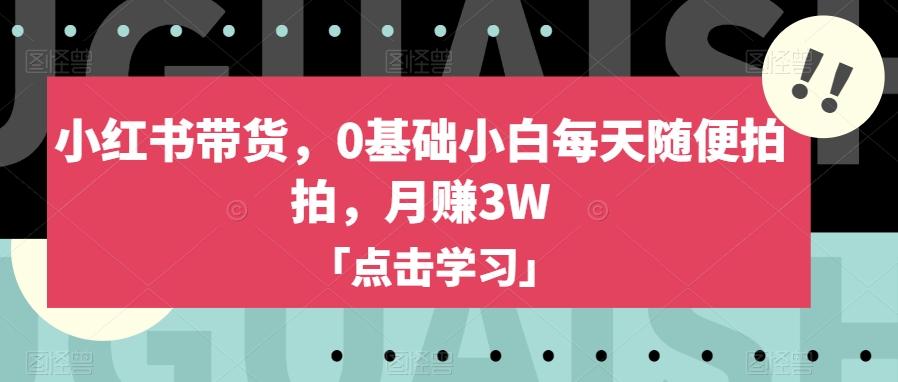 小红书带货，0基础小白每天随便拍拍，月赚3W【揭秘】互联网行业-互联网创业-创业网-知识创造价值 新生无限可能网创星球