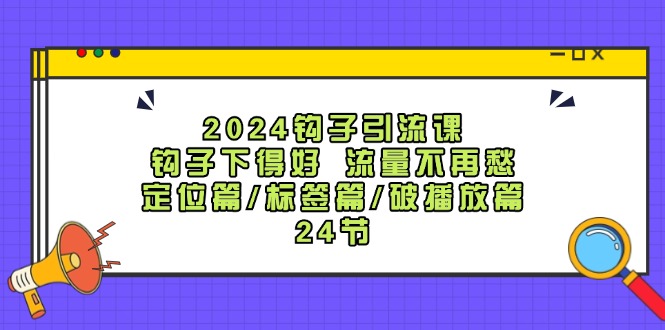 2024钩子引流课：钩子下得好流量不再愁，定位篇/标签篇/破播放篇/24节互联网行业-互联网创业-创业网-知识创造价值 新生无限可能网创星球