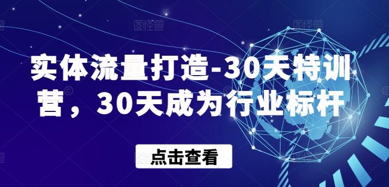 实体流量打造-30天特训营，30天成为行业标杆互联网行业-互联网创业-创业网-知识创造价值 新生无限可能网创星球
