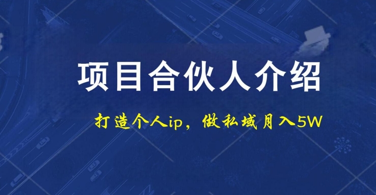 项目合伙人项目，打造个人IP，做私域月入5W，小白勿扰互联网行业-互联网创业-创业网-知识创造价值 新生无限可能网创星球