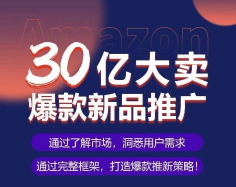 亚马逊·30亿大卖爆款新品推广，可复制、全程案例实操的爆款推新SOP互联网行业-互联网创业-创业网-知识创造价值 新生无限可能网创星球