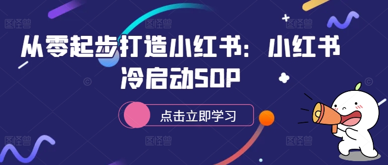 从零起步打造小红书：小红书冷启动SOP互联网行业-互联网创业-创业网-知识创造价值 新生无限可能网创星球