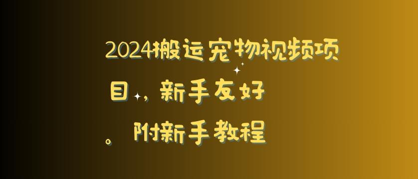2024搬运宠物视频项目，新手友好，完美去重，附新手教程【揭秘】互联网行业-互联网创业-创业网-知识创造价值 新生无限可能网创星球