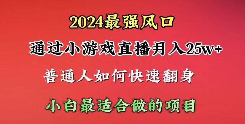 (10020期)2024年最强风口，通过小游戏直播月入25w+单日收益5000+小白最适合做的项目互联网行业-互联网创业-创业网-知识创造价值 新生无限可能网创星球