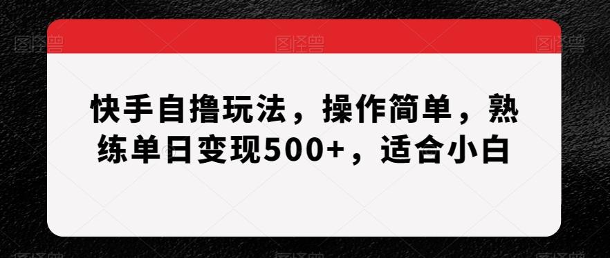 快手自撸玩法，操作简单，熟练单日变现500+，适合小白【揭秘】互联网行业-互联网创业-创业网-知识创造价值 新生无限可能网创星球