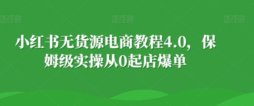 小红书无货源电商教程4.0，保姆级实操从0起店爆单【拆解】互联网行业-互联网创业-创业网-知识创造价值 新生无限可能网创星球