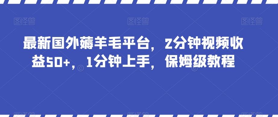 最新国外薅羊毛平台，2分钟视频收益50+，1分钟上手，保姆级教程【揭秘】互联网行业-互联网创业-创业网-知识创造价值 新生无限可能网创星球
