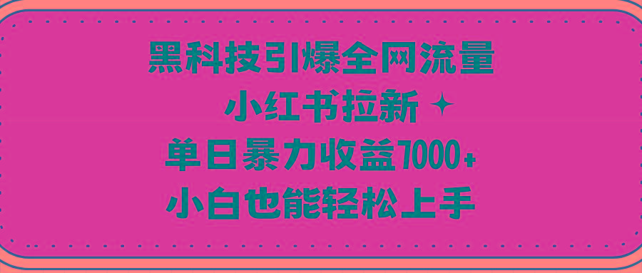(9679期)黑科技引爆全网流量小红书拉新，单日暴力收益7000+，小白也能轻松上手互联网行业-互联网创业-创业网-知识创造价值 新生无限可能网创星球