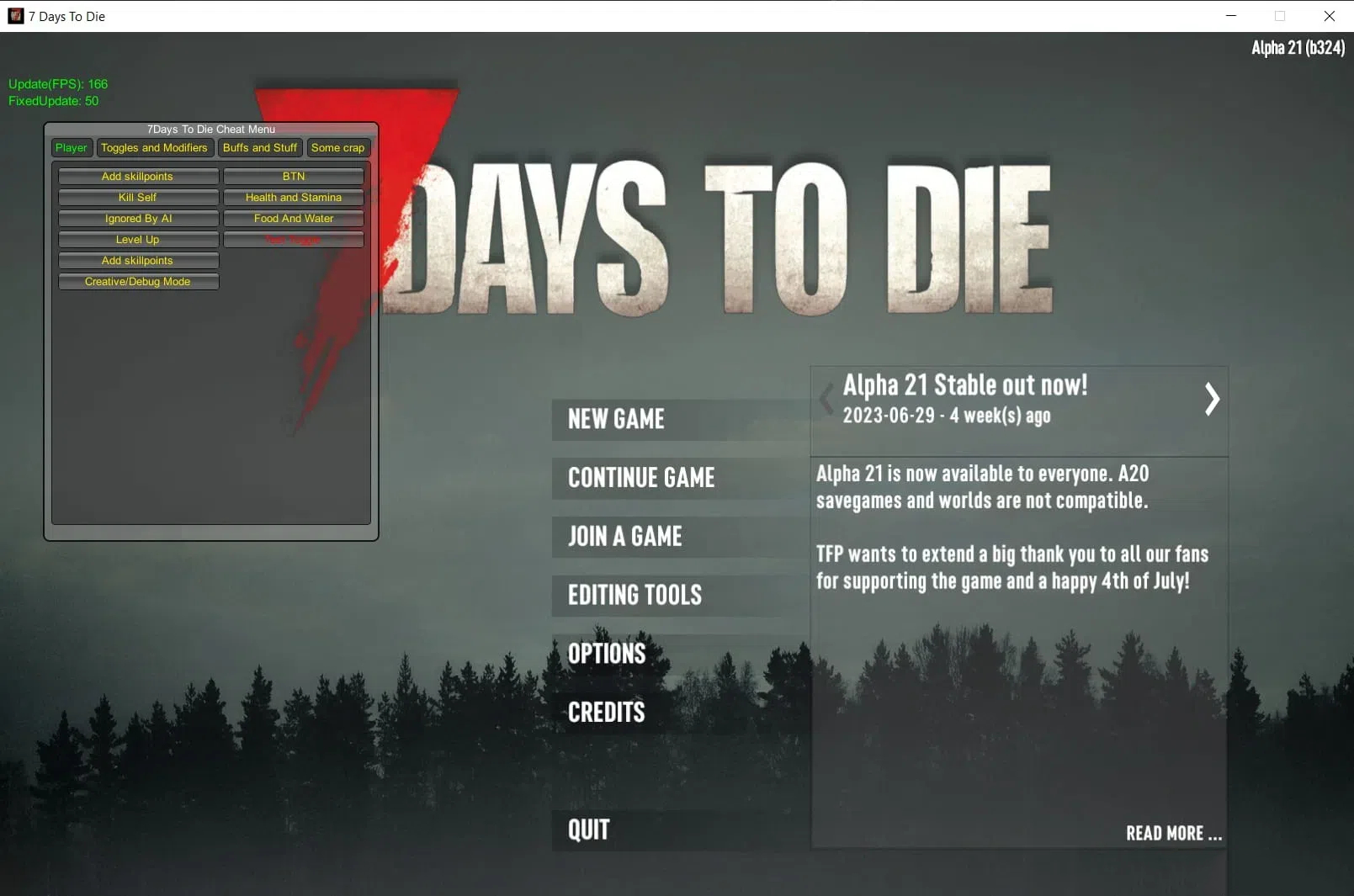 7 Days to Die 七日杀多功能修改器 v1.1.3.105 免费版互联网行业-互联网创业-创业网-知识创造价值 新生无限可能网创星球