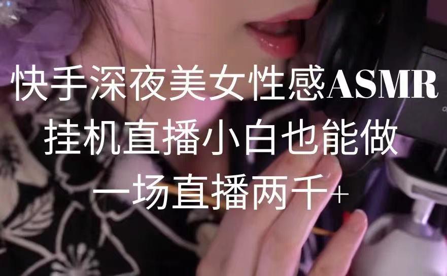 快手深夜美女性感ASMR挂机直播，小白也能做，一场直播两千+互联网行业-互联网创业-创业网-知识创造价值 新生无限可能网创星球