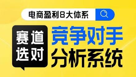 电商盈利8大体系·赛道选对，​竞争对手分析系统线上课互联网行业-互联网创业-创业网-知识创造价值 新生无限可能网创星球